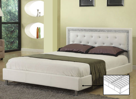 CRYSTAL JEWEL FAUX LEATHER BED