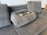 Amara Grey Corduroy Storage Sofa Bed