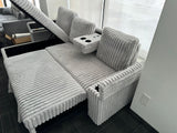 Lyla Grey Corduroy Sectional Sofa Bed