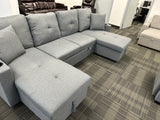 Velora Modern Sleeper Sectional Sofa - Grey
