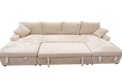 Elina Cream Corduroy Storage Sofa Bed