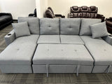 Velora Modern Sleeper Sectional Sofa - Grey