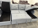 Velora Modern Sleeper Sectional Sofa - Grey