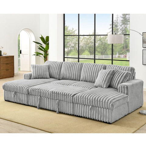 Elina Grey Corduroy Storage Sofa Bed