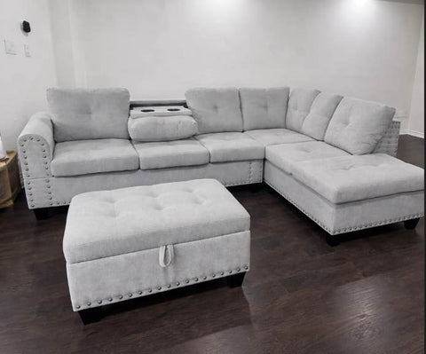 DOLTON GREY SECTIONAL SOFA