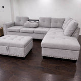 DOLTON GREY SECTIONAL SOFA