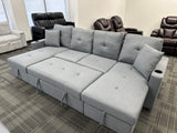 Velora Modern Sleeper Sectional Sofa - Grey