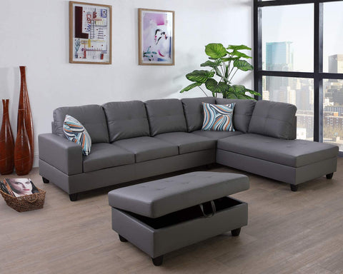 BELLA GREY SECTIONAL SOFA