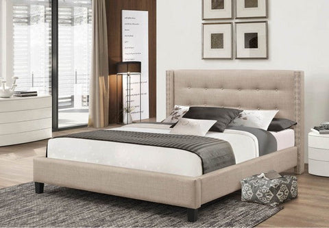 BRIANE BEIGE PLATFORM BED