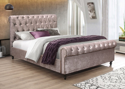 DOMINIC LAVENDER SLEIGH BED