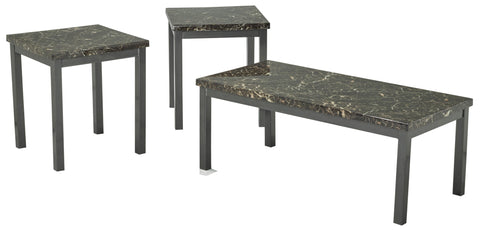 MARBLE DARK COFFEE TABLE SET