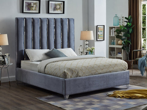 CLARA GREY PLATFORM BED