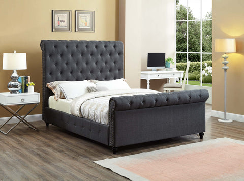 ELYANA DARK SLEIGH BED
