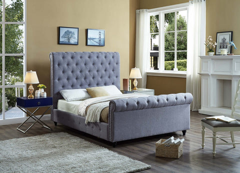 ELYANA GREY SLEIGH BED