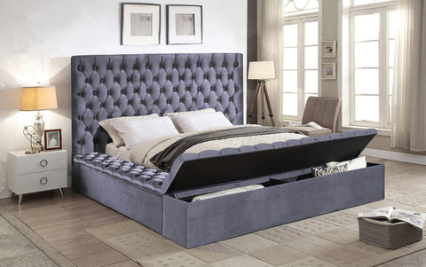 ALYSSA GREY STORAGE PLATFORM BED