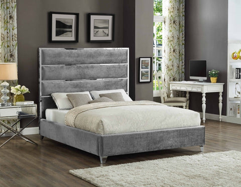 ISABELLA GREY PLATFORM BED