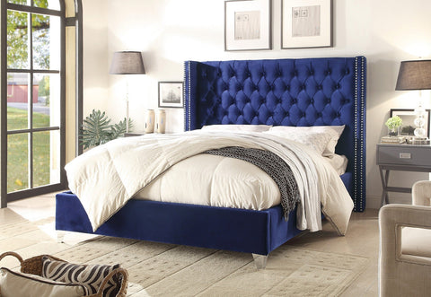 AMELIA BLUE PLATFORM BED