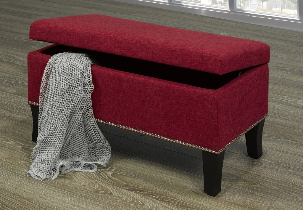SANDRA RED STORAGE BENCH – Furniture Village
