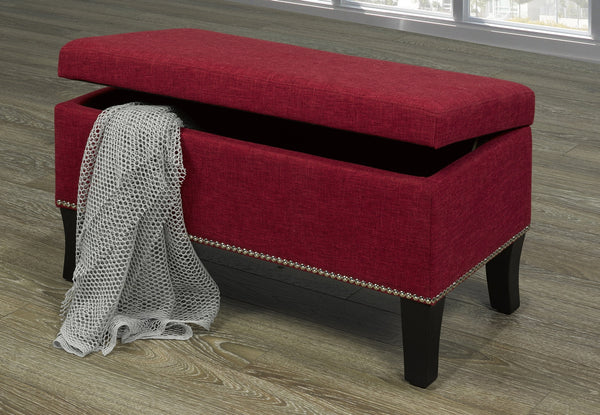 SANDRA RED STORAGE BENCH – Furniture Village
