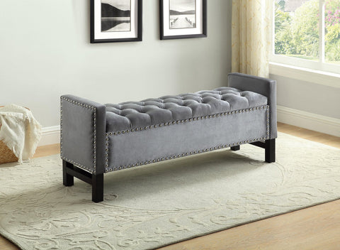 BELMONT GREY STORAGE BENCH