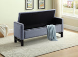 JANNET GREY STORAGE BENCH