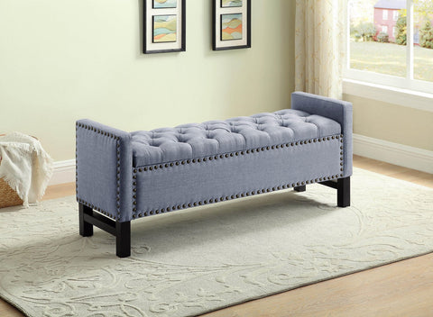 JANNET GREY STORAGE BENCH