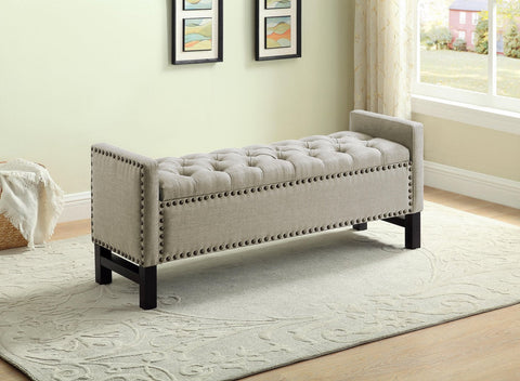 JANNET BEIGE STORAGE BENCH