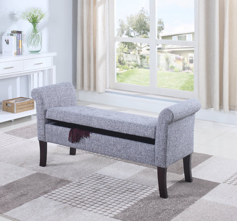 RIONE GREY STORAGE BENCH