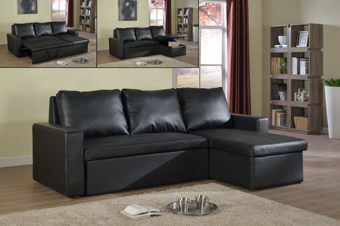 RIANO BLACK SECTIONAL SOFA BED