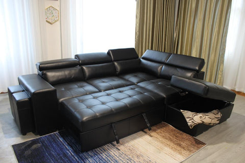 JOANNA LEATHER SECTIONAL SOFA